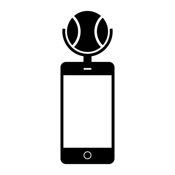 Smartphone com suporte de bola — Vetor de Stock