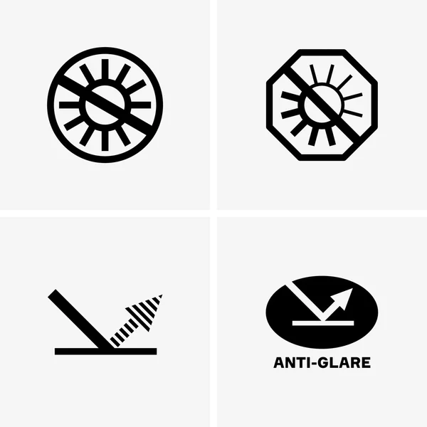Set di simboli antiriflesso — Vettoriale Stock
