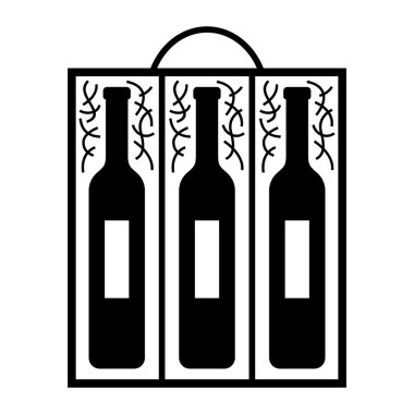 Ahşap kutusunda şarap şişeleri