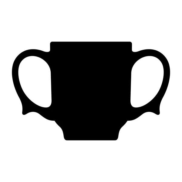 Twee-orige cup, schaduw beeld — Stockvector