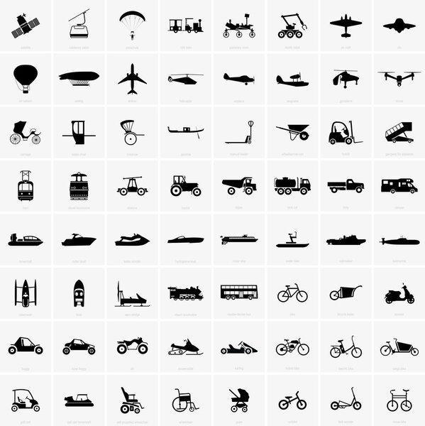 Set of transport icons