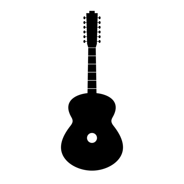 Guitarra de doce cuerdas, imagen de sombra — Vector de stock