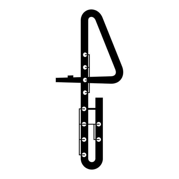 Kontrabasové flétna, hudební nástroj — Stockový vektor
