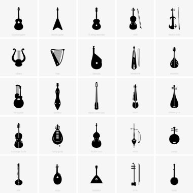 Stringed musical instruments clipart