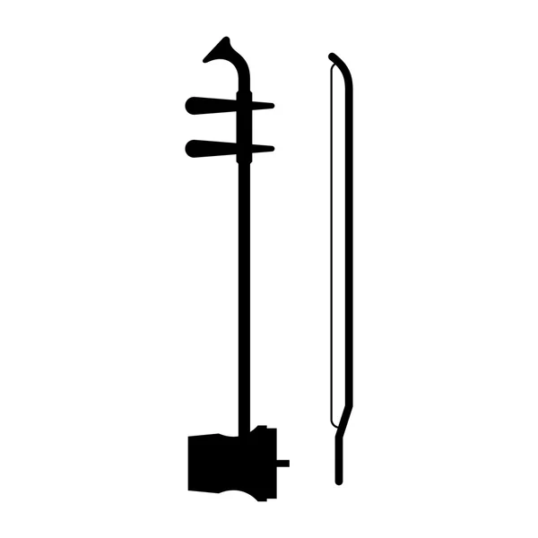 Er-hu, instrumento musical — Vetor de Stock