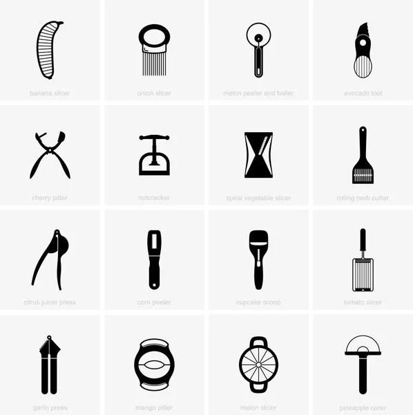 Outils de cuisine de coupe — Image vectorielle