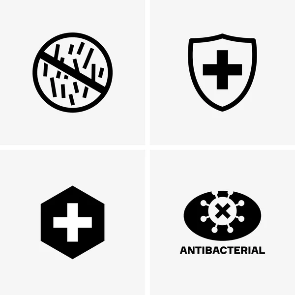 Ensemble de signes antibactériens — Image vectorielle