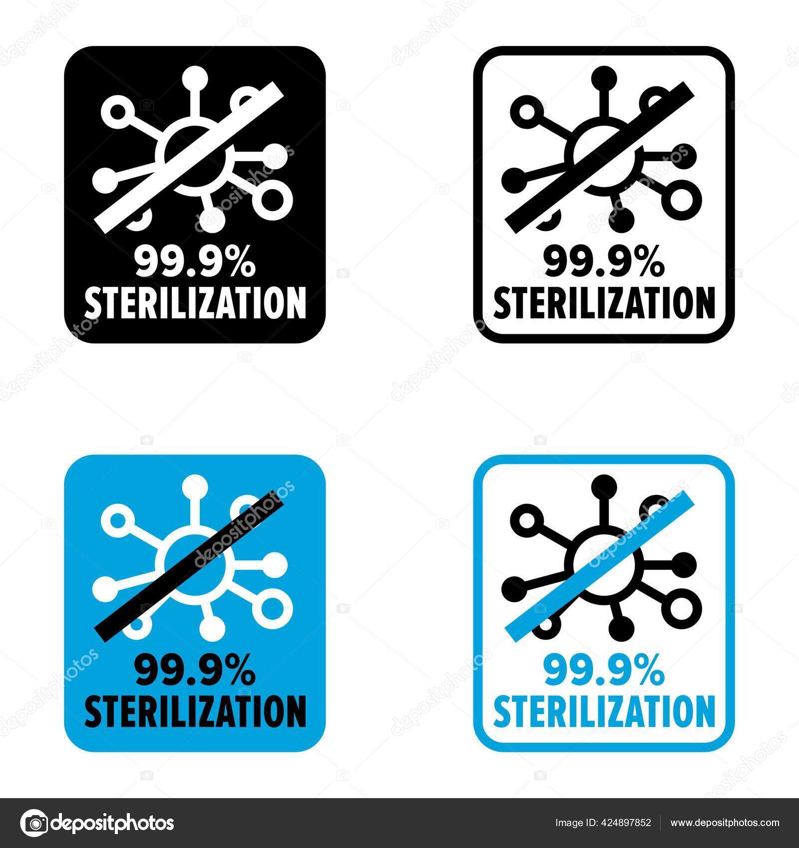 Sterilization Effective Disinfection Sanitizing Information Sign Stock Vector Image by ©Den