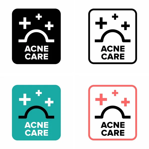 Acne Care Cosmetici Soluzioni Informazioni Sugli Ingredienti Segno — Vettoriale Stock
