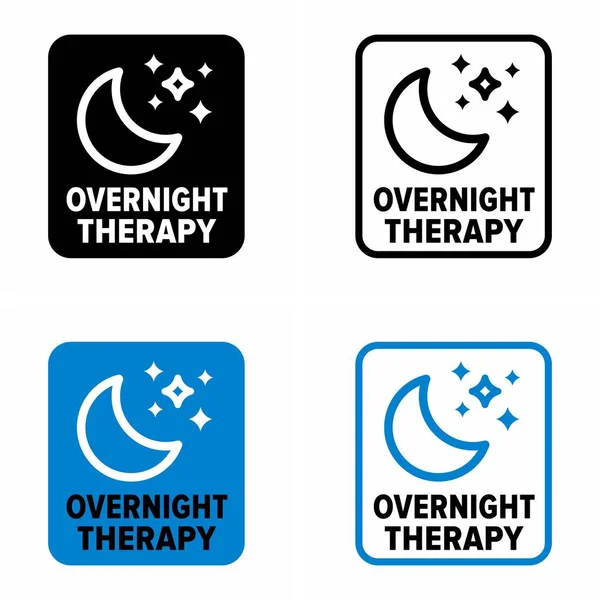 Overnight Therapy Good Comfort Sleeping Rest Process Information Sign — Vetor de Stock