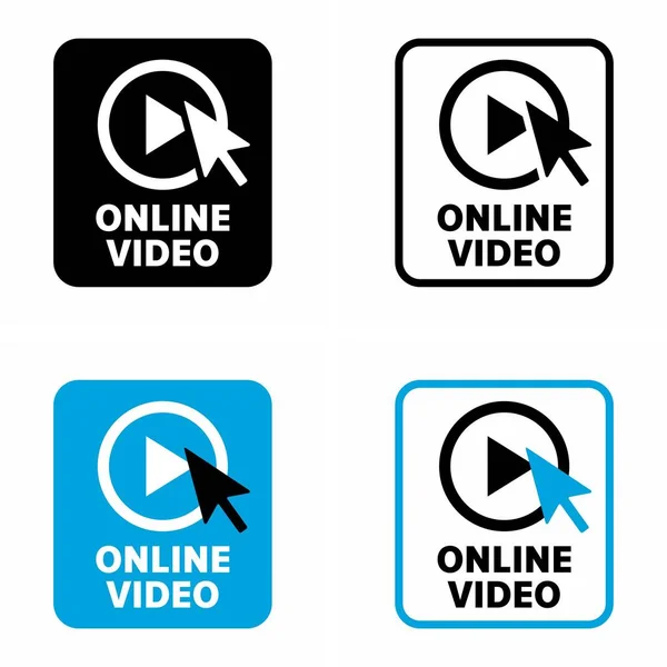 Reproduzir Vídeo Online Sinal Informação Streaming — Vetor de Stock