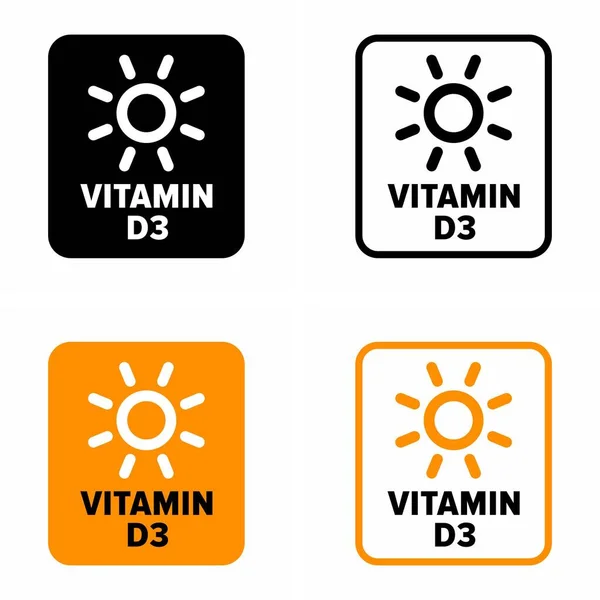 Vitamini Kaynağı Içerik Ürünleri Çevre Bilgi Işareti — Stok Vektör
