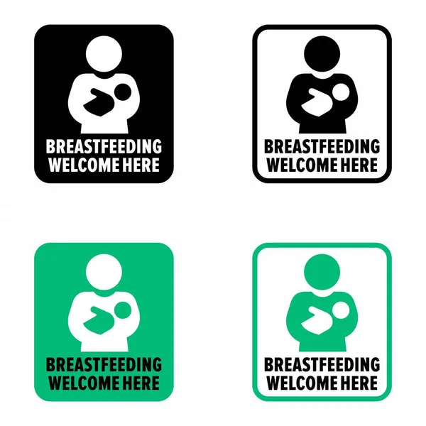Breastfeeding Welcome Here Baby Nursery Private Zone Information Sign — стоковый вектор