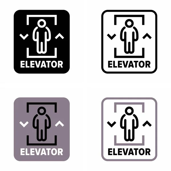 Výtah Nahoru Dolů Vertikální Dopravní Stroj Výtah Informační Značka — Stockový vektor