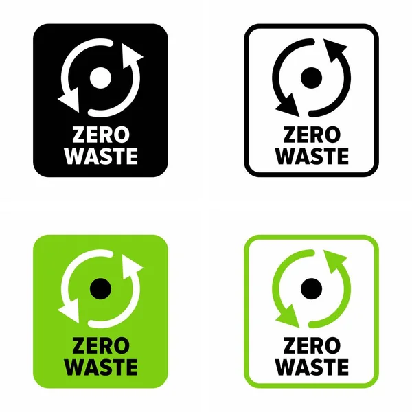 零废物原则 产品再利用和资源信息标志的重新设计 — 图库矢量图片
