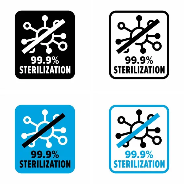 Sterilizace Účinná Dezinfekce Dezinfekce Informační Znamení — Stockový vektor