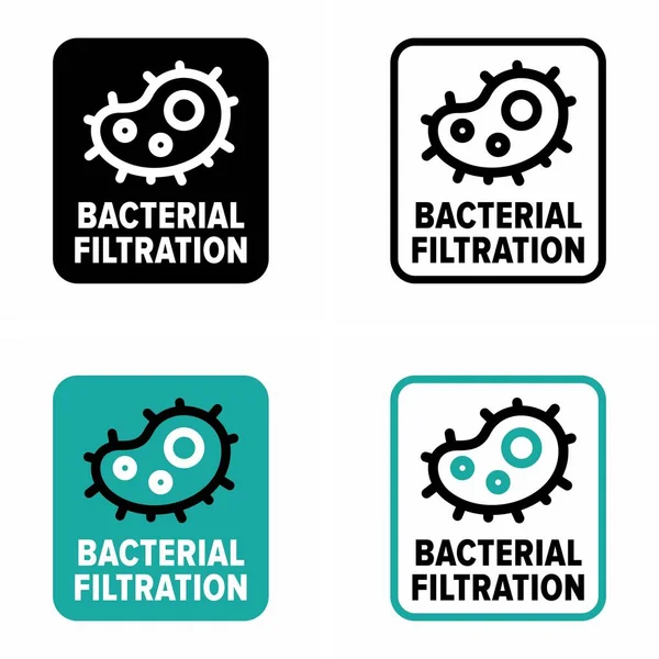 Filtragem Bacteriana Materiais Dispositivos Sinal Informações Proteção Eficiente — Vetor de Stock