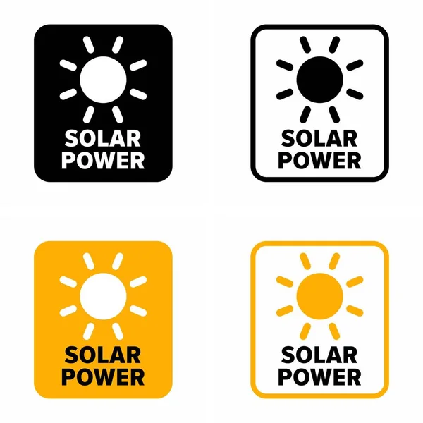 Énergie Solaire Conversion Énergie Solaire Électricité Signe Information — Image vectorielle