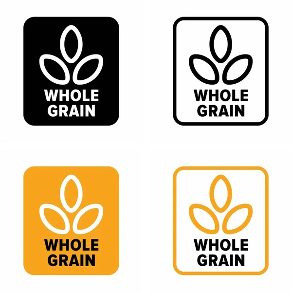 Grão Inteiro Dieta Saudável Cereais Informação Sinal —  Vetores de Stock
