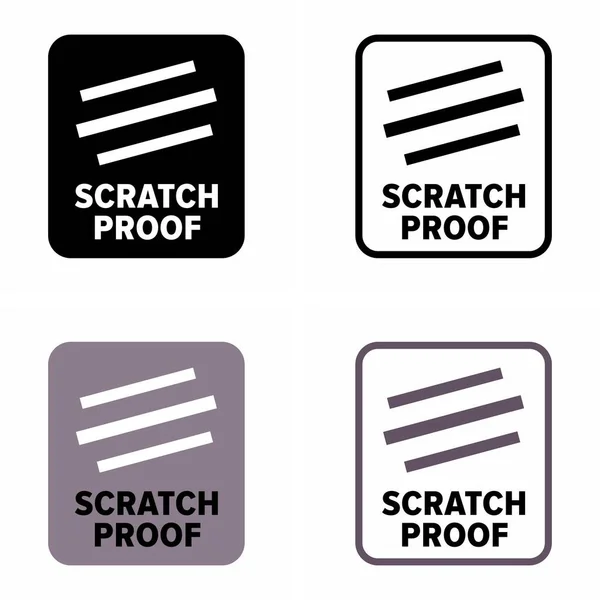 Scratch Prova Durabilidade Resistente Sinal Informação Produto — Vetor de Stock