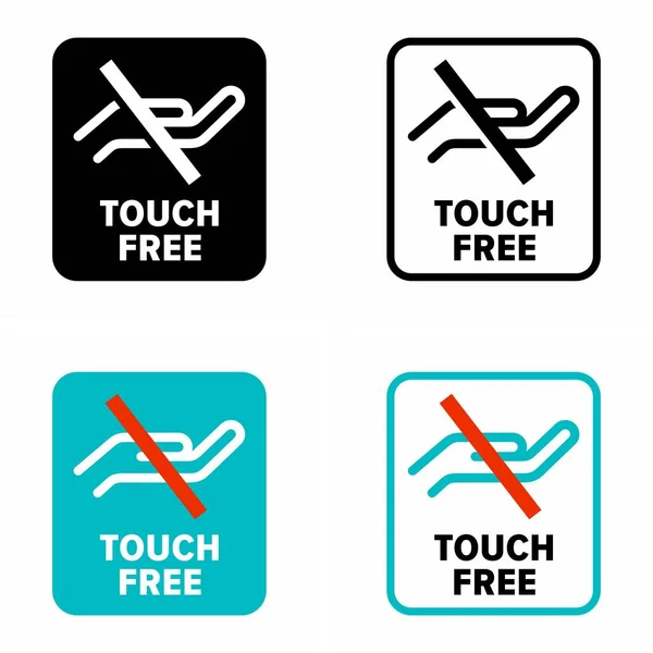 Touch Free Inga Händer Tillgång Teknik Informationsskylt — Stock vektor