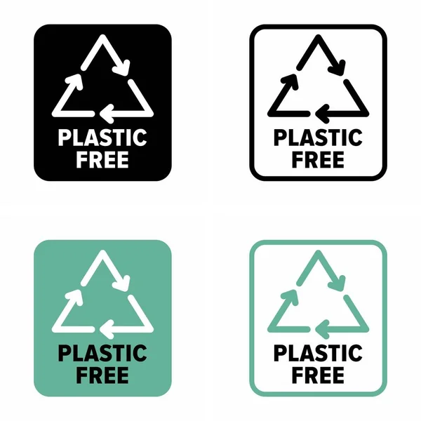Plástico Livre Item Embalagem Informação Sinal — Vetor de Stock