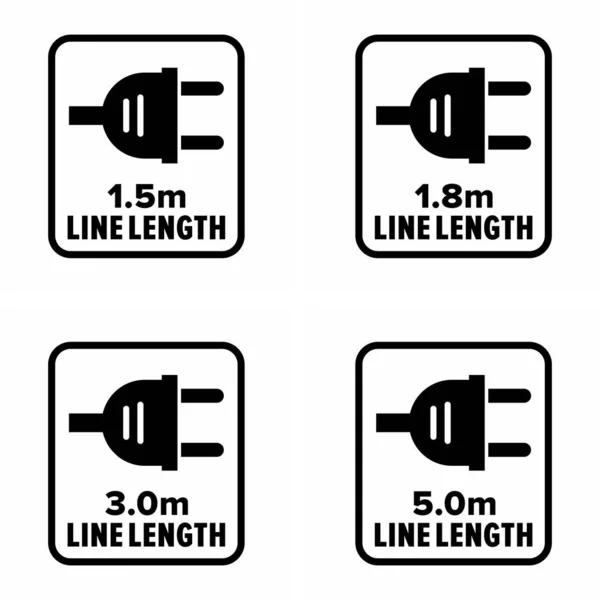 Cable Plug Line Length Information Sign — Stock Vector