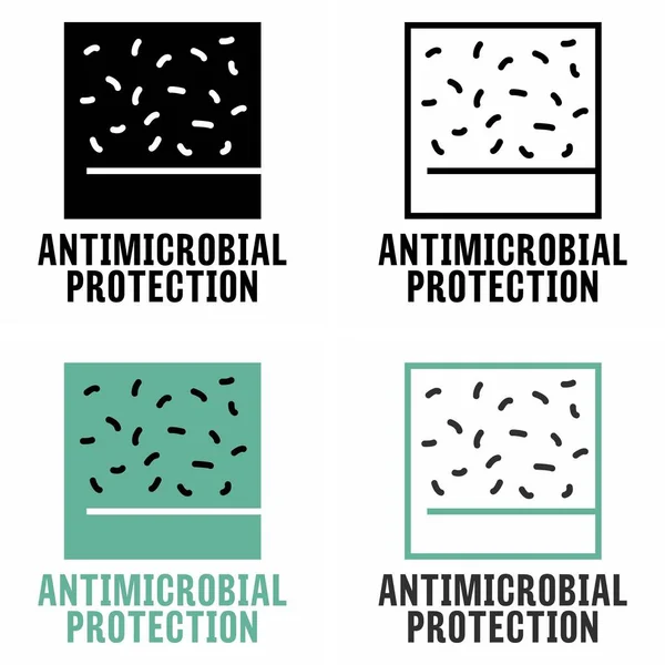 Protección Antimicrobiana Resistente Los Microorganismos Signo Información Del Producto — Vector de stock