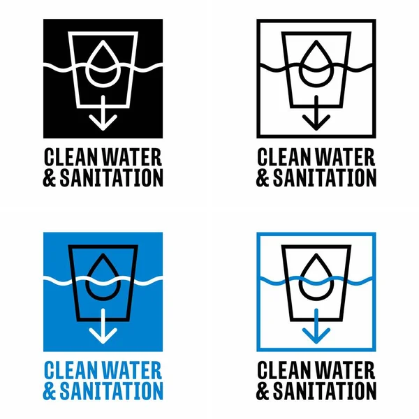 Clean Water Sanitation Device Process Technology Information Sign — Stockový vektor