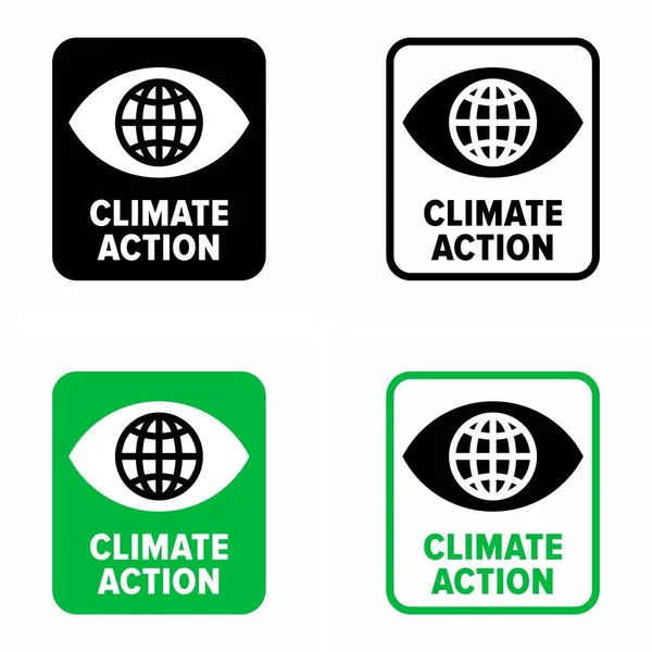 Ação Climática Perigo Impacto Sinal Informação Diminuição —  Vetores de Stock