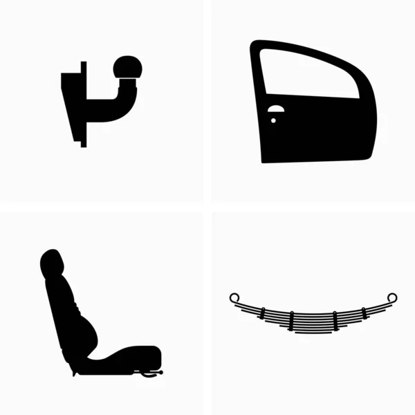 成套汽车零部件 汽车座椅 — 图库矢量图片