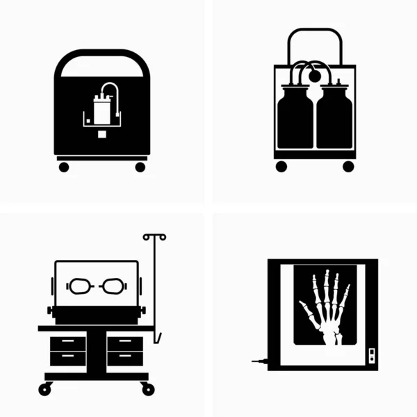 Equipos Hospitalarios Instalaciones Médicas — Vector de stock