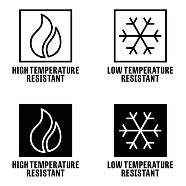 Odporny Wysokie Niskie Temperatury Znak Informacyjny Technologii Ochronnej — Wektor stockowy