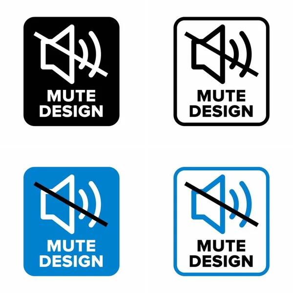 Mute Design Звуковой Информационный Знак — стоковый вектор