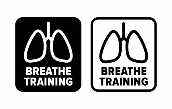 呼吸训练 呼吸改善技术与供给信息标志 — 图库矢量图片