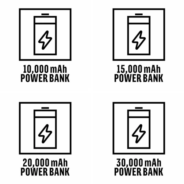 Informatiesymbool Met Hoge Capaciteit Powerbank — Stockvector