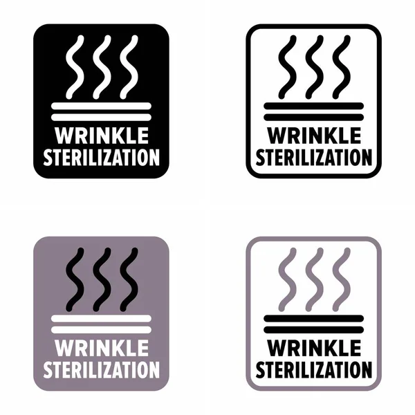 Wrinkle Sterilisering Ångfartyg Och Järn Egendom Informationsskylt — Stock vektor