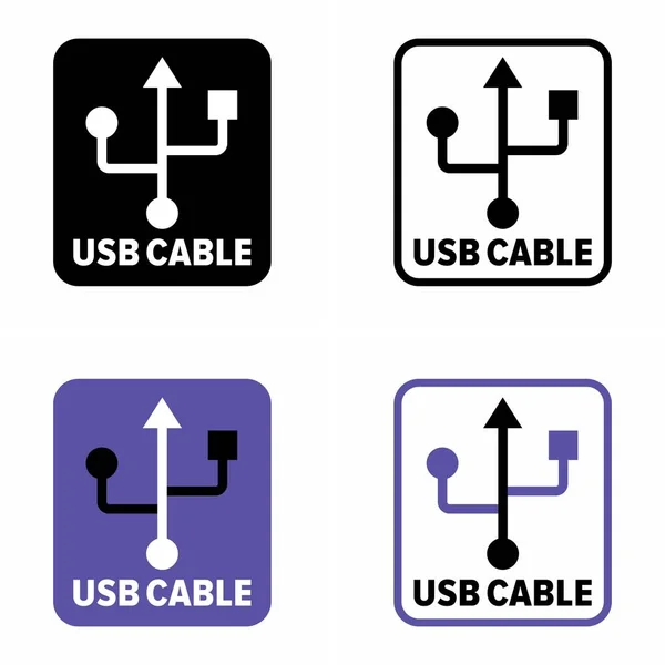 Verschiedene Peripheriegeräte Standard Usb Kabel Informationsschild — Stockvektor