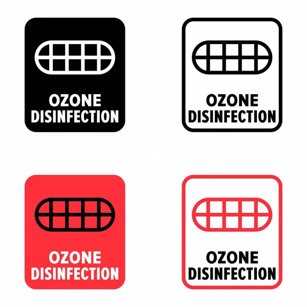 Ozonová Dezinfekce Užitečná Bezpečná Informační Značka Technologie — Stockový vektor
