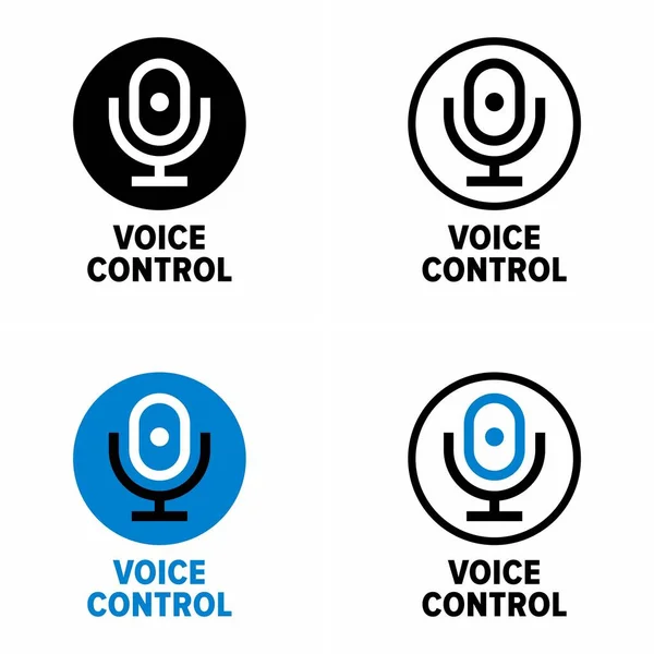 Voice Control Uitbreiding Systeem Informatie Teken — Stockvector