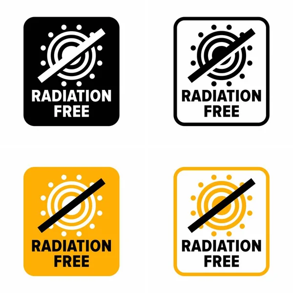 放射線フリー 保護シールドと技術情報サイン — ストックベクタ
