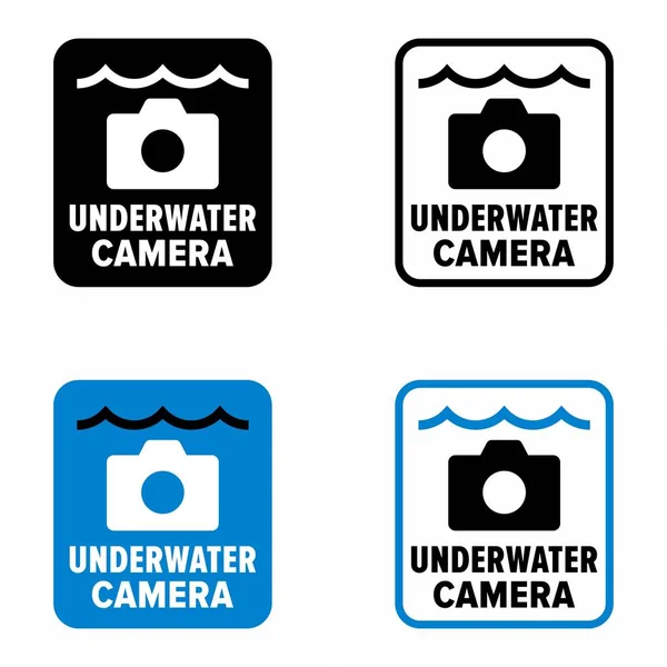 Unterwasserkamera Informationsschild Für Fotografie Und Videogeräte — Stockvektor