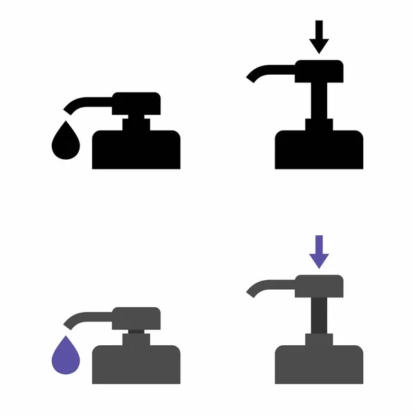 液体肥皂分配器给药泵正常运转 — 图库矢量图片
