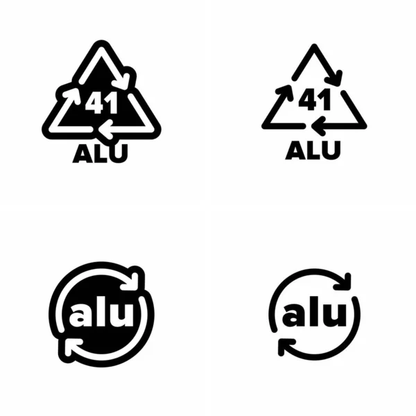 Alu Alu Aliminium Recycling Code Information Sign — 스톡 벡터