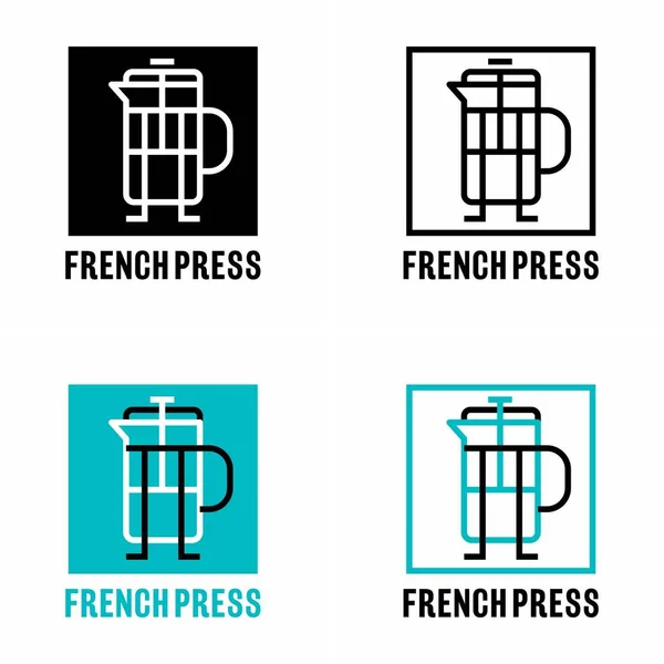 Fransız Presi Çay Pompası Bilgi Tabelası — Stok Vektör