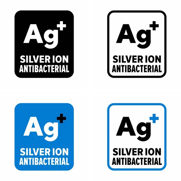 Silver Ion Antibatterico Agente Meccanismo Informazione Segno — Vettoriale Stock