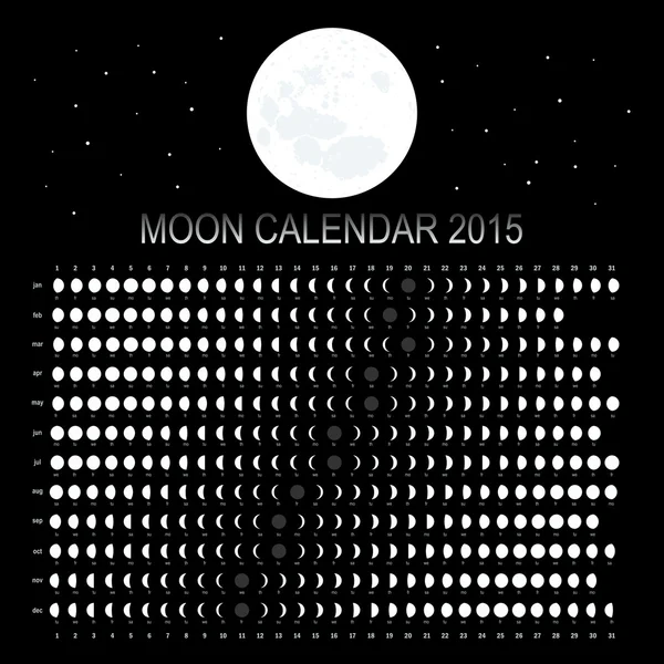 Calendário lunar 2015 — Vetor de Stock