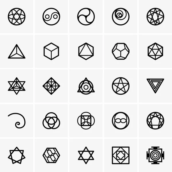 Sacred geometry icons — Stock Vector