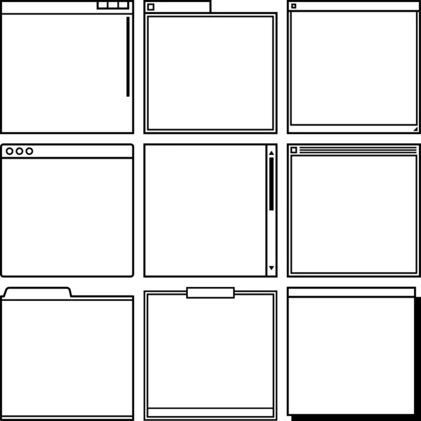 Cadres de fenêtre d'ordinateur — Image vectorielle