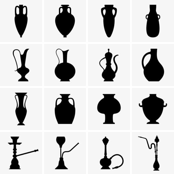 Amphoras, jugs, vases, hookahs